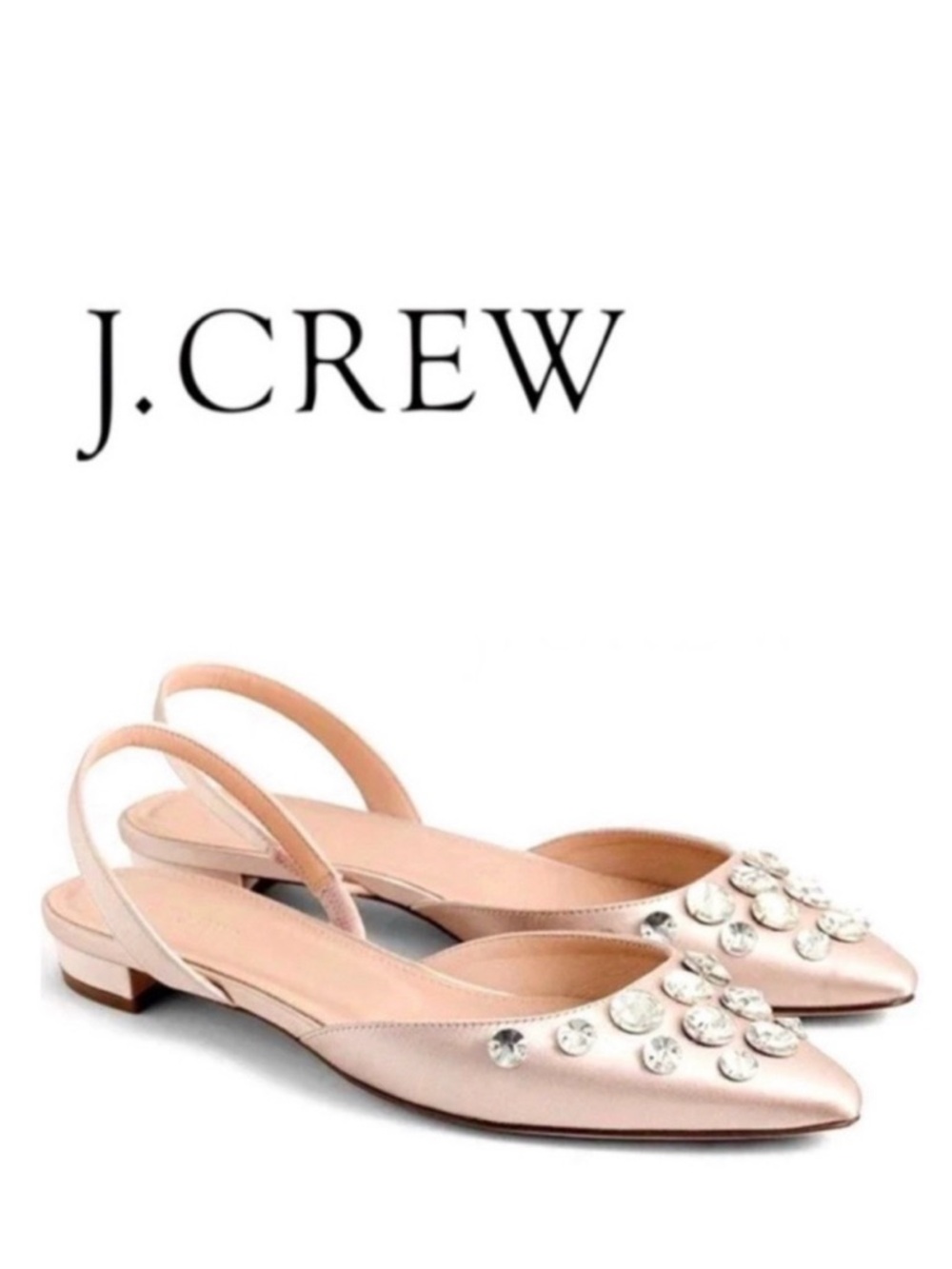 J. Crew Blossom Embellished Slingback Flats